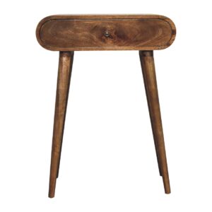 Solid Mango Wood Grey Washed 1 Drawer Mini Console Table