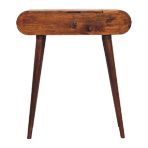 Solid Mango Wood Mini Round Chestnut Fold Vanity