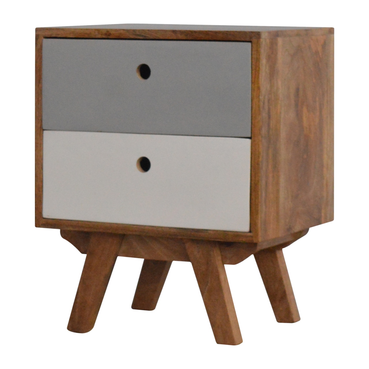 Solid Mango Wood Two Tone Hand Painted Bedside - Image 2