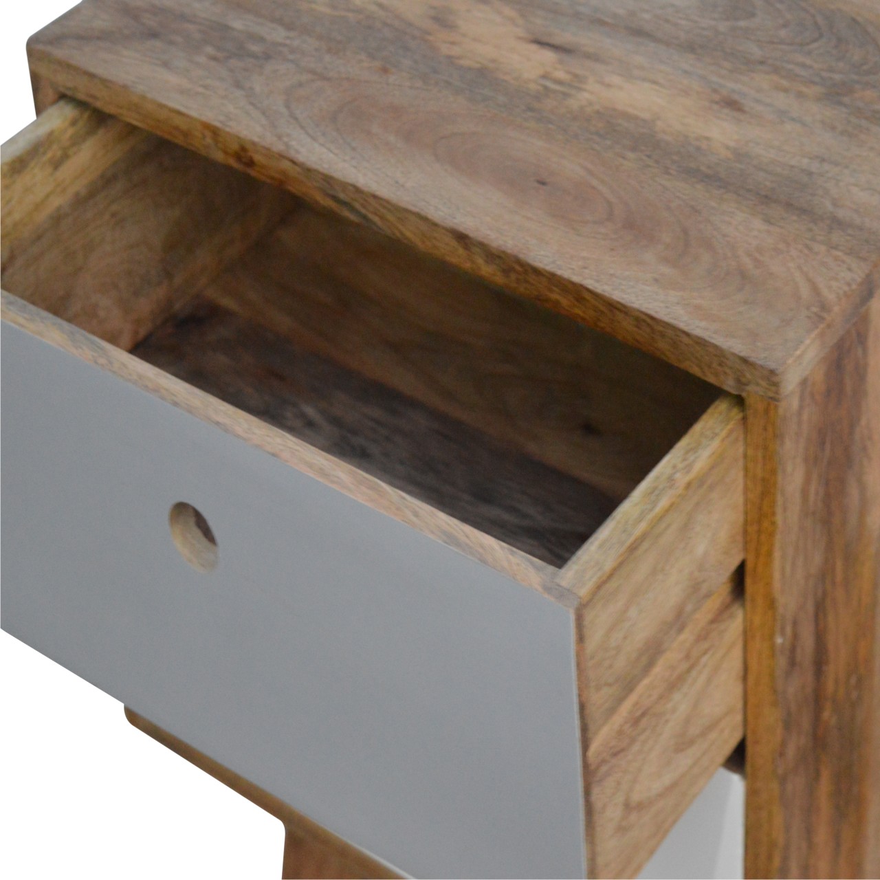 Solid Mango Wood Two Tone Hand Painted Bedside - Image 6