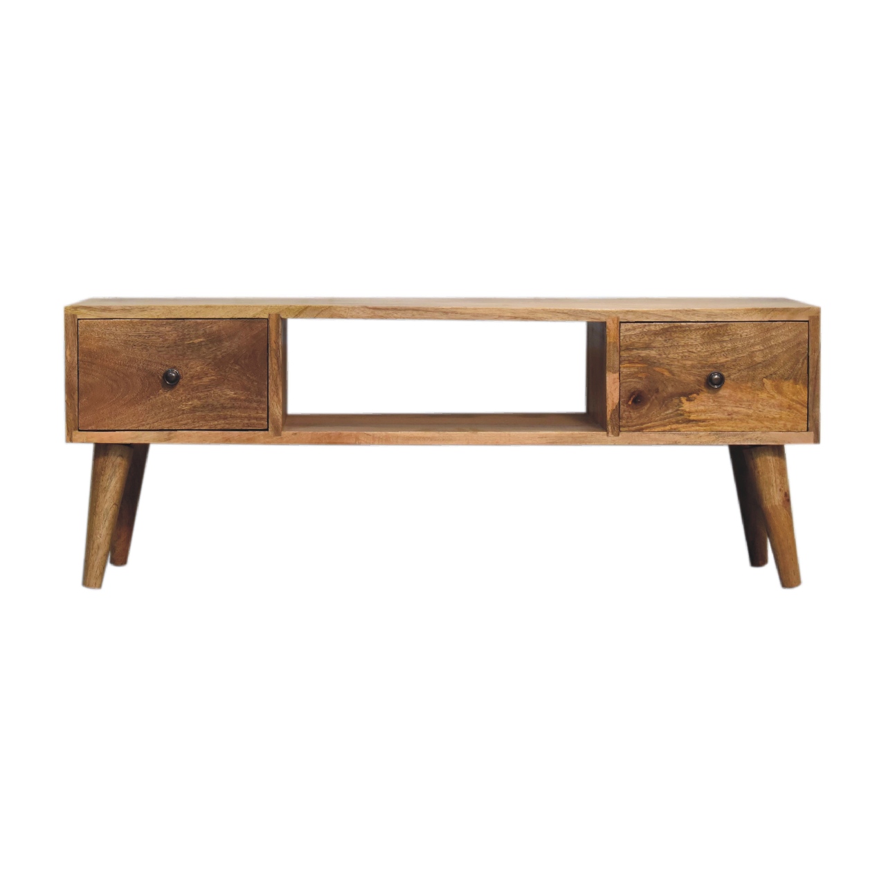 Solid Mango Wood Classic Oak Finish Coffee Table - Image 2