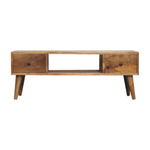 Solid Mango Wood Classic Oak Finish Coffee Table