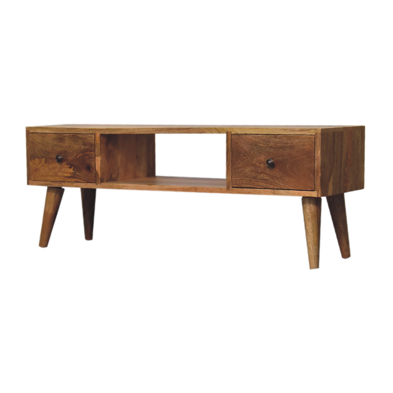 Solid Mango Wood Classic Oak Finish Coffee Table - Image 4