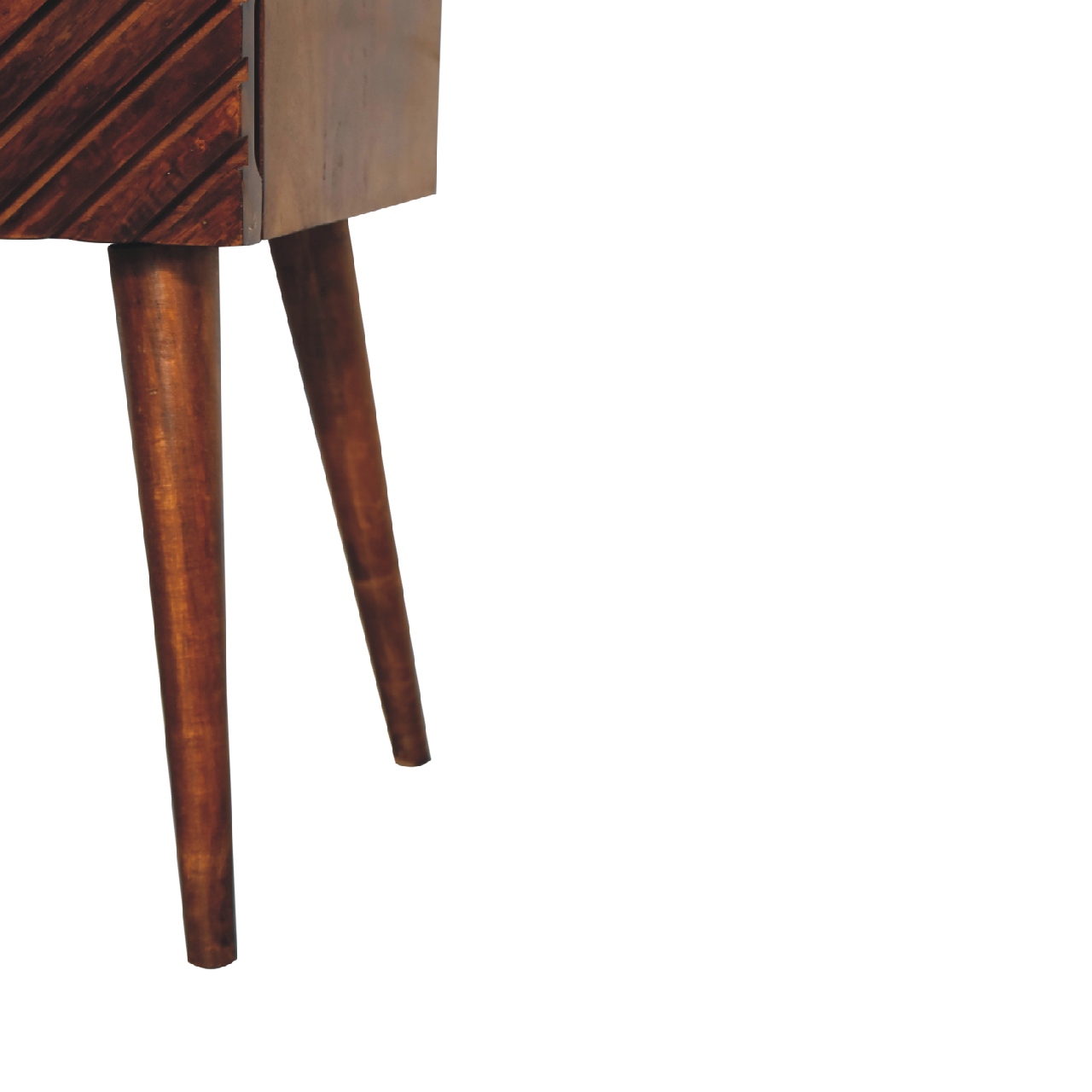 Solid Mango Wood Chestnut Finished Lille 2 Drawer Mini Bedside - Image 7