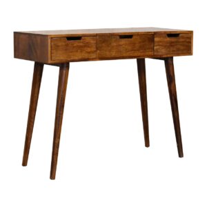 Solid Mango Wood Chestnut Foldable Mirror Table