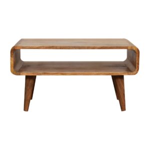 Solid Mango Wood Open Oak Finish Media Unit