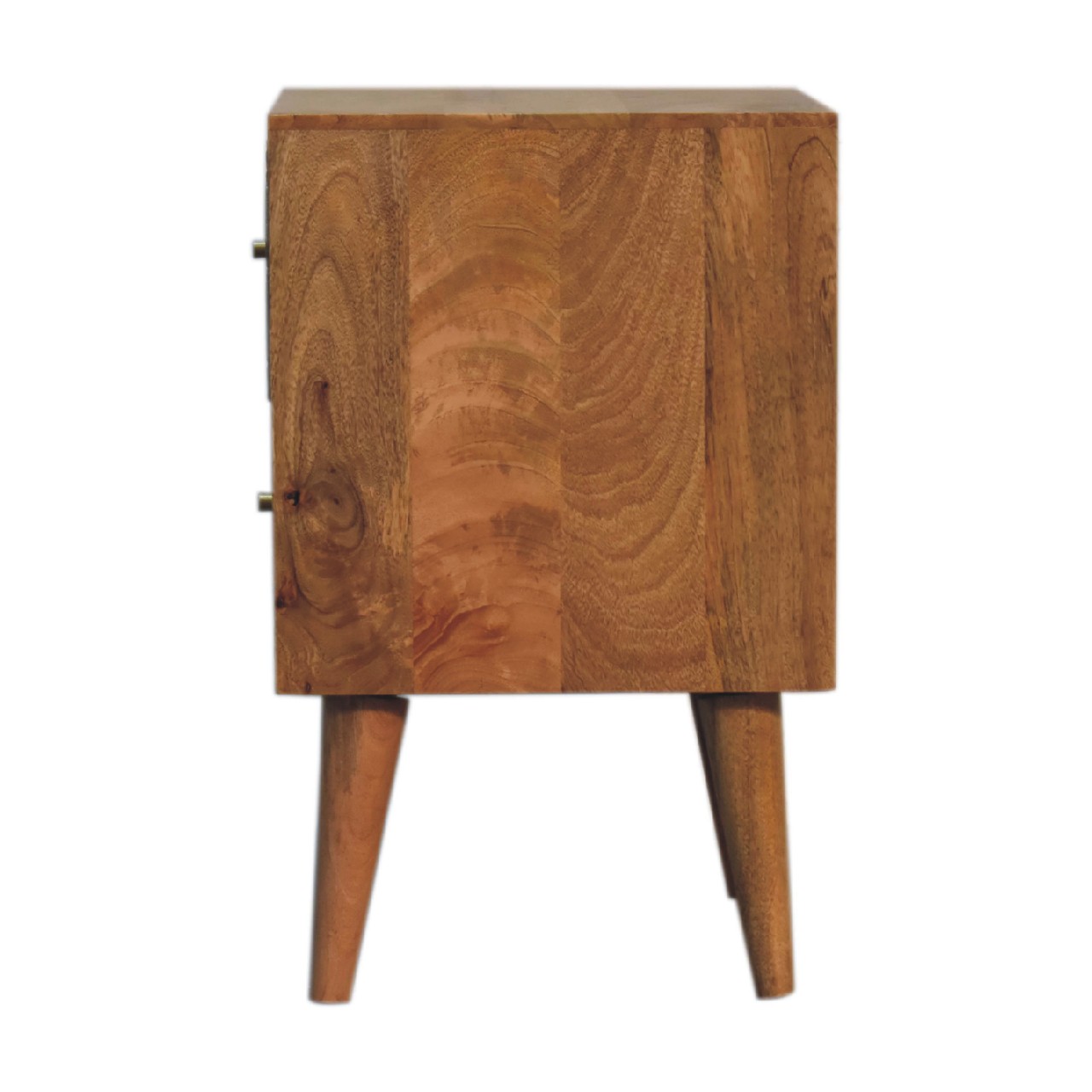 Solid Mango Wood Oak Finished Cubana Bedside - Image 9