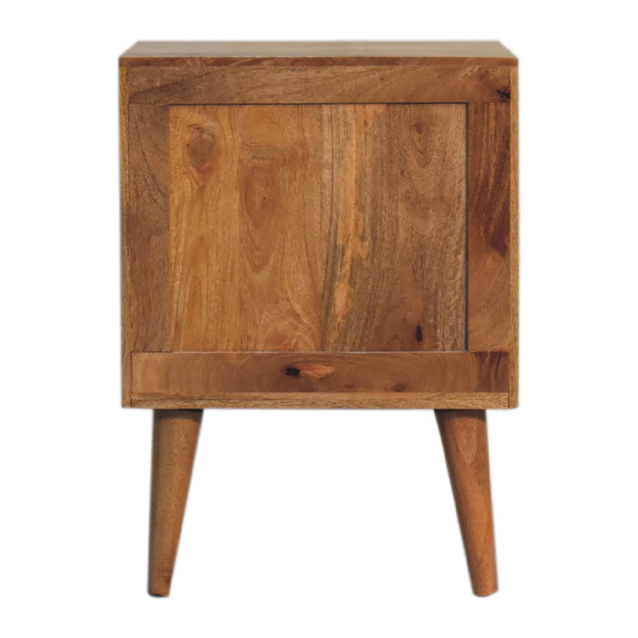 Solid Mango Wood Oak Finished Cubana Bedside - Image 10