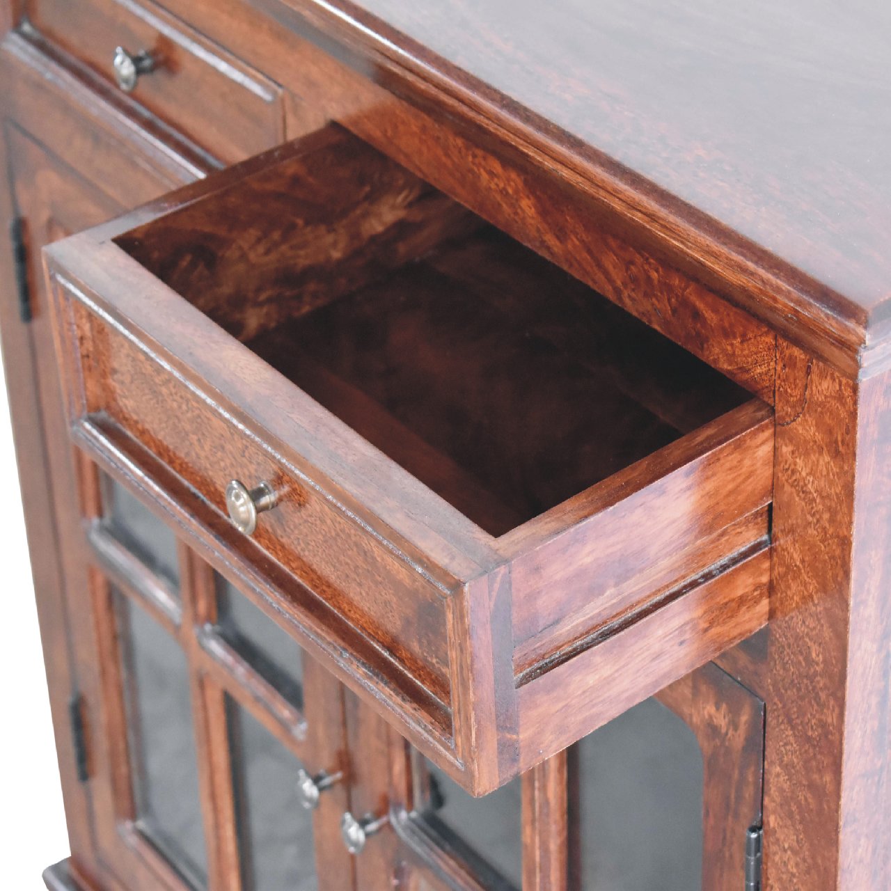 Solid Mango Wood Cherry Glazed Cabinet - Image 7