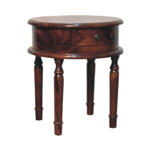 Solid Mango Wood Honey finish Turned Leg Bedside