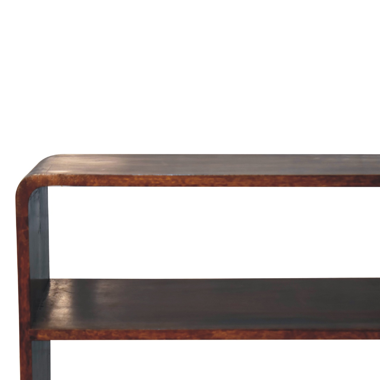 Solid Mango Wood Chestnut Finished 2 Drawer Bookcase - Image 4