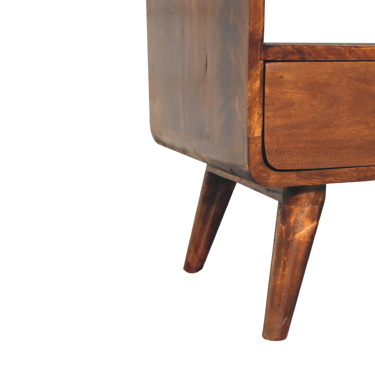Solid Mango Wood Chestnut Finished 2 Drawer Bookcase - Image 7