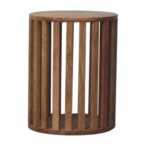 Solid Mango Wood Oak Finished Ariella End Table
