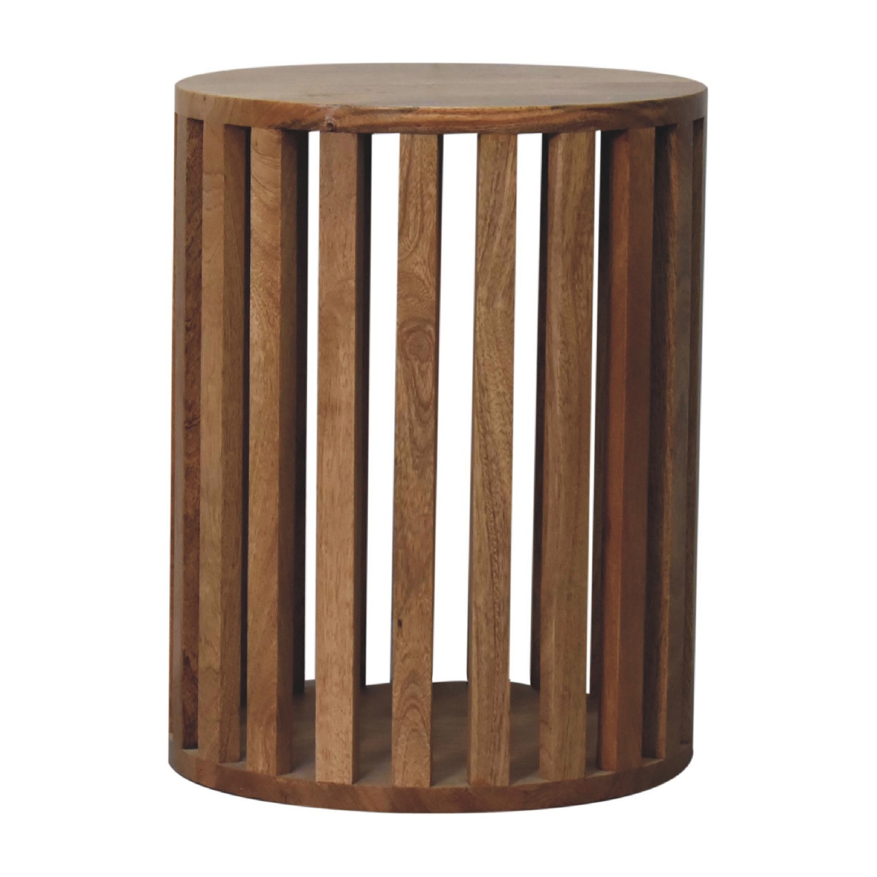 Solid Mango Wood Oak Finished Ariella End Table