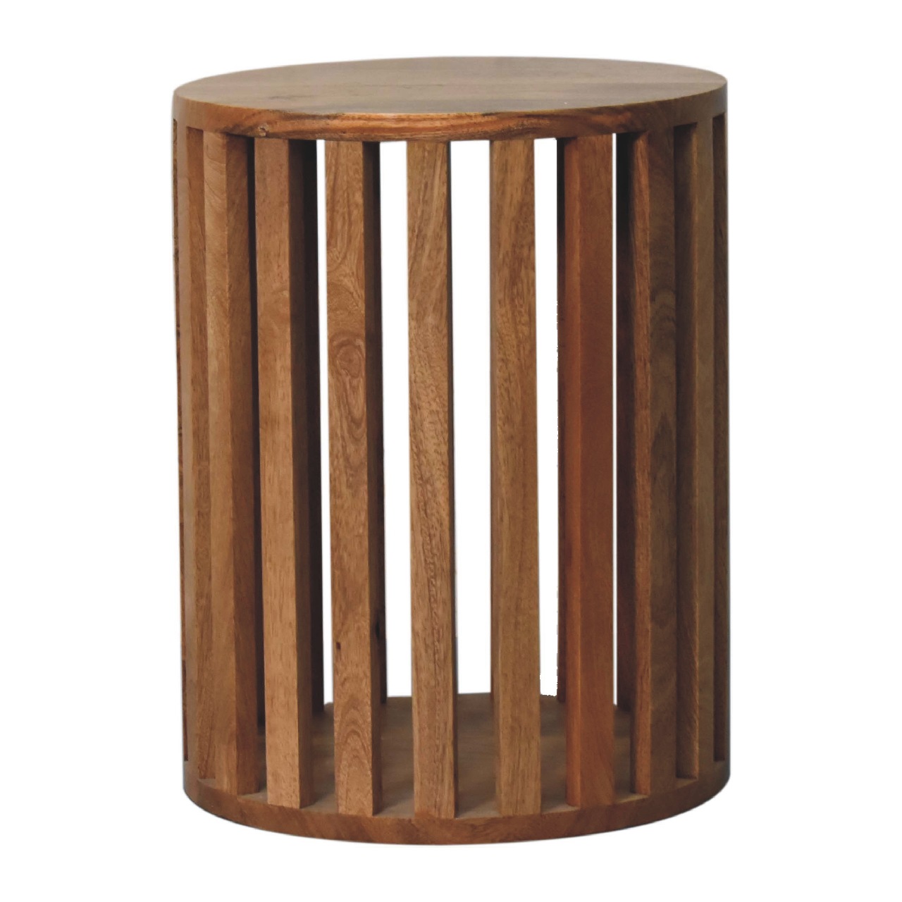 Solid Mango Wood Oak Finished Ariella End Table - Image 2