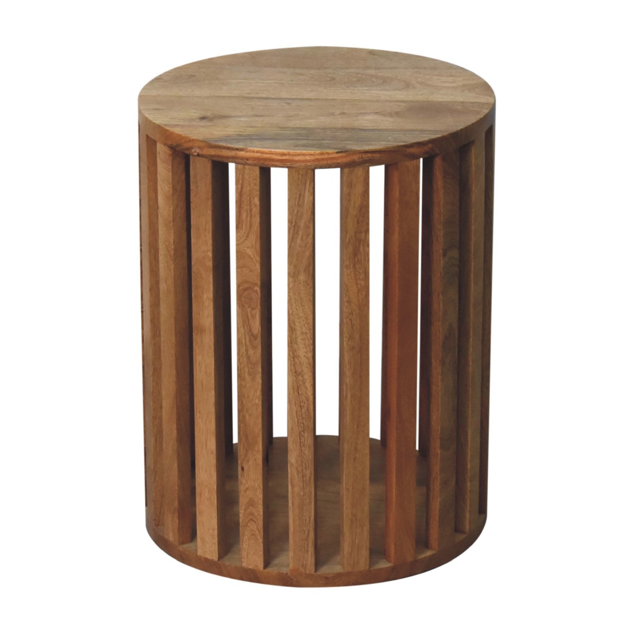 Solid Mango Wood Oak Finished Ariella End Table - Image 3