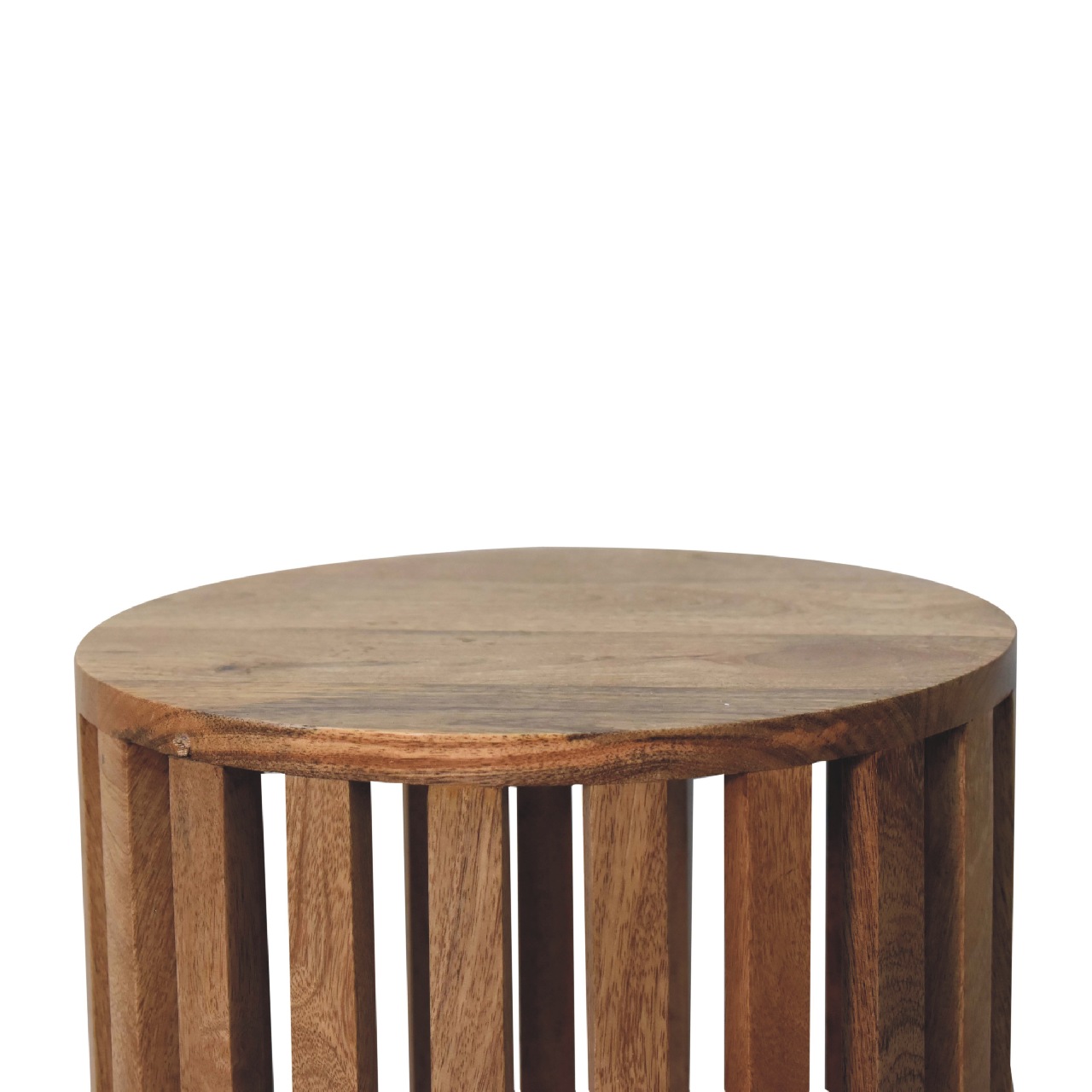 Solid Mango Wood Oak Finished Ariella End Table - Image 4
