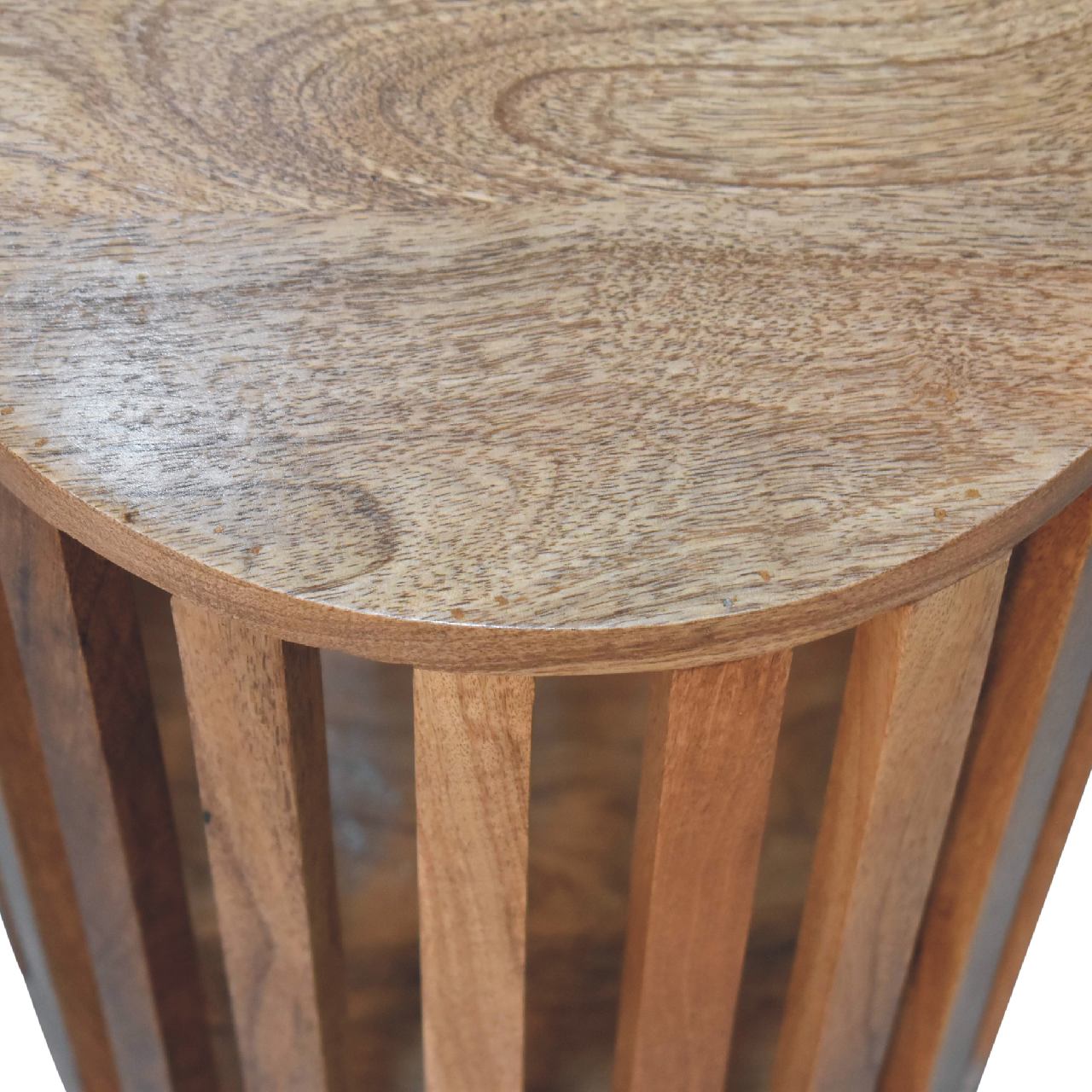 Solid Mango Wood Oak Finished Ariella End Table - Image 5