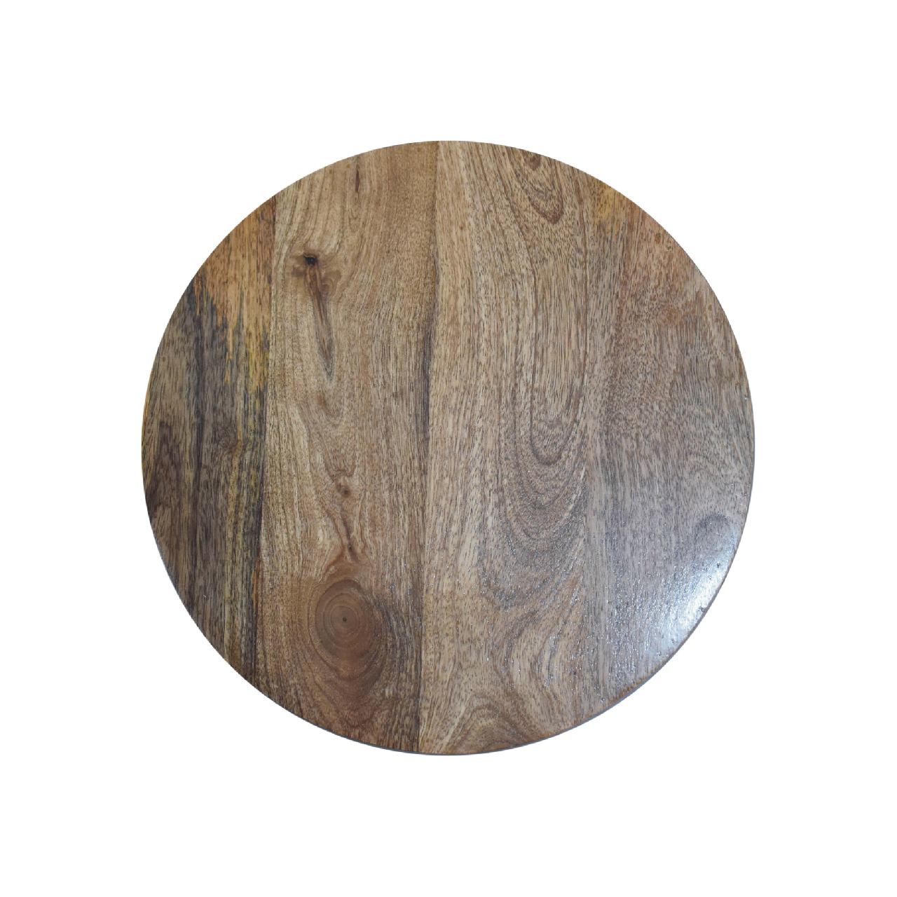 Solid Mango Wood Oak Finished Ariella End Table - Image 6