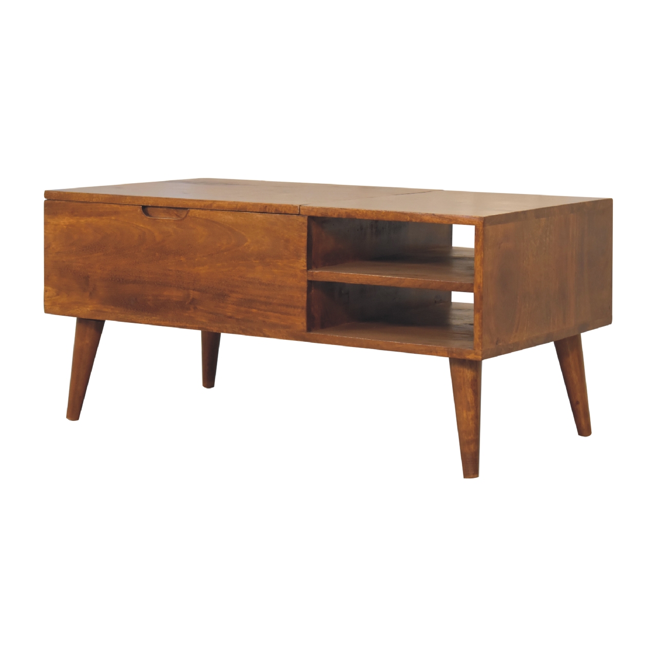 Solid Mango Wood Chestnut Finished Media Unit - Image 3