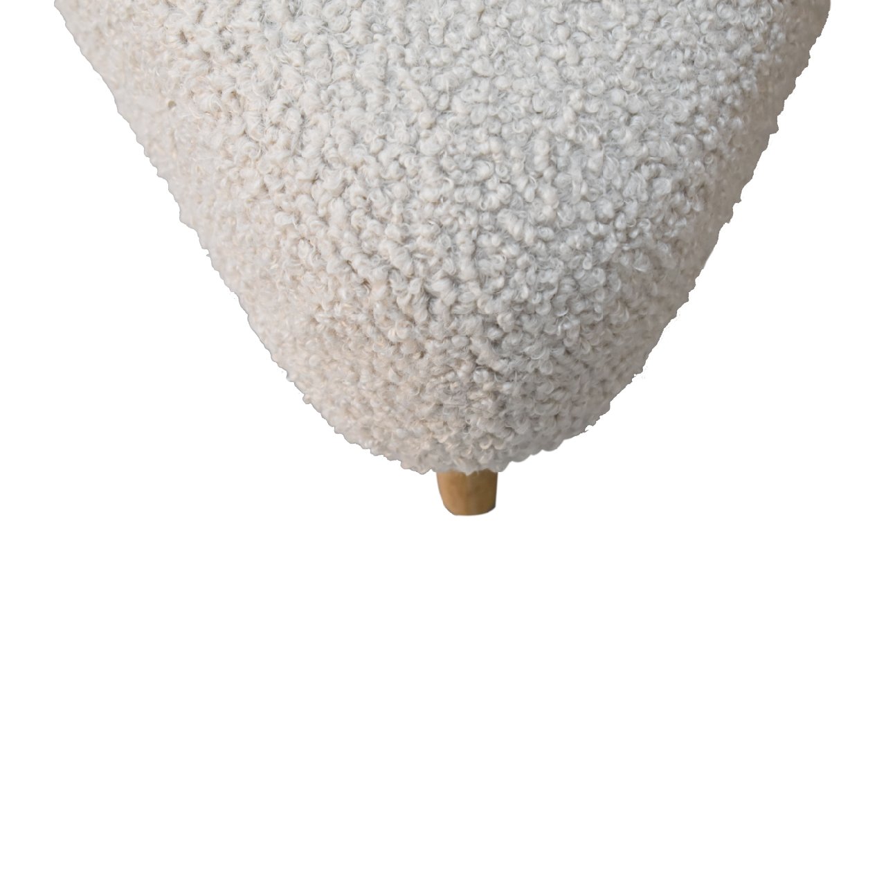 Solid Mango Wood Mud Boucle Triangle Footstool - Image 5