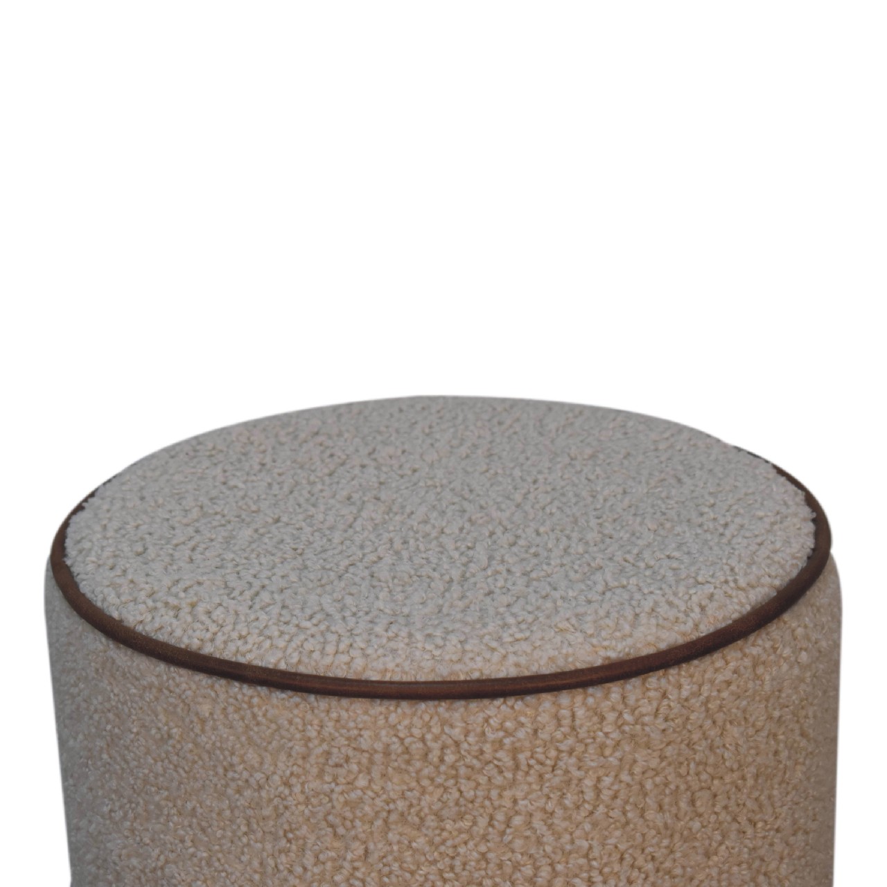 Solid Mango Wood Boucle Serenity Round Stool - Image 3