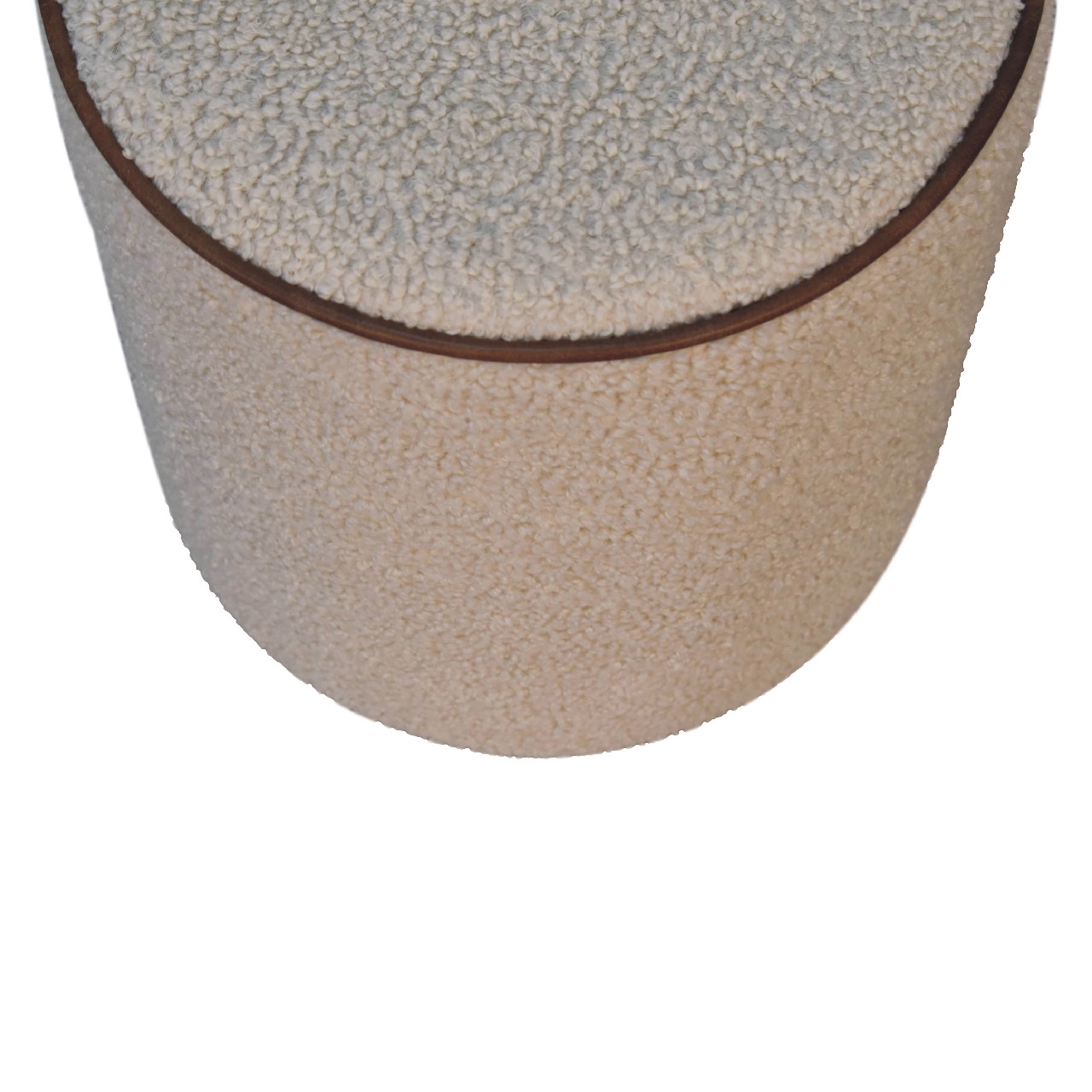Solid Mango Wood Boucle Serenity Round Stool - Image 4