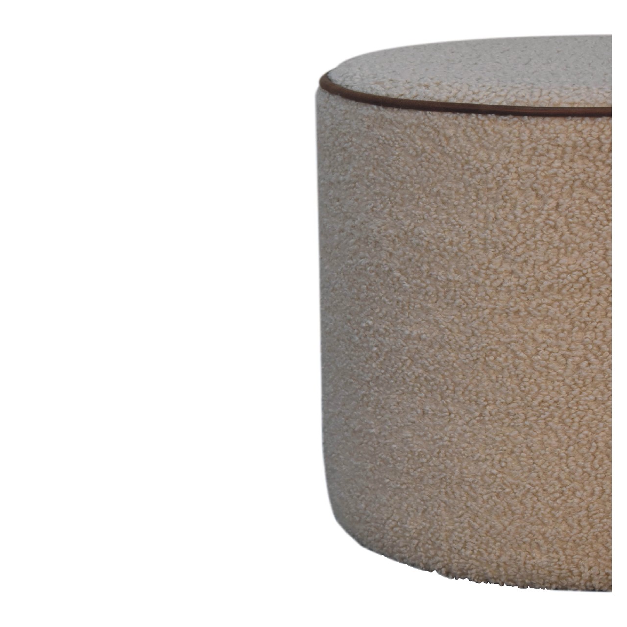 Solid Mango Wood Boucle Serenity Round Stool - Image 5