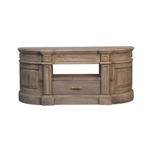 Solid Mango Wood Solid Pine Serpentine Weathered Harmony  Media Unit