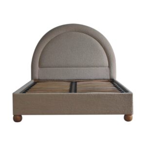 Solid Mango Wood Cream Boucle Double Bed