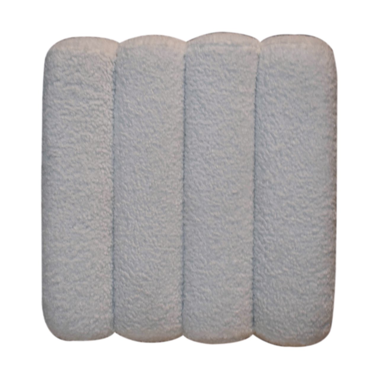 Solid Mango Wood White Boucle Wavy Stool - Image 7