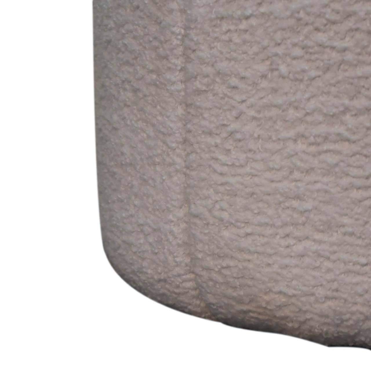 Solid Mango Wood White Boucle Circle Stool - Image 7
