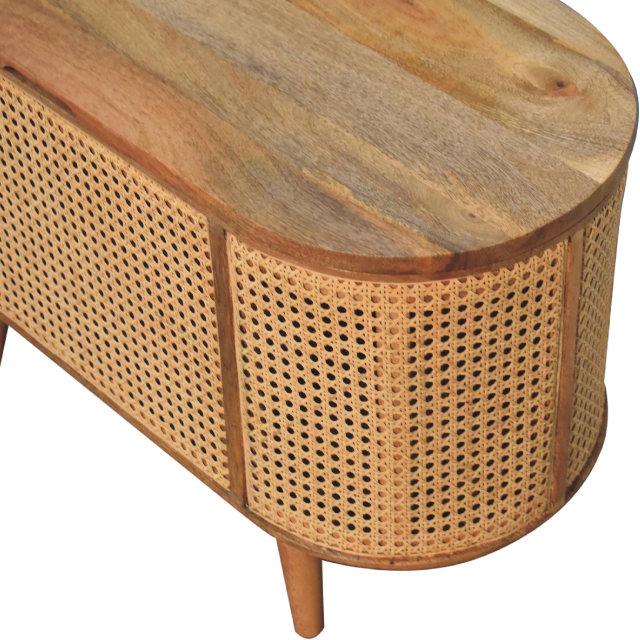Solid Mango Wood Solid Mango Wood Mango Wood Round Lid Up Larissa Ottoman/Blanket Box - Image 5