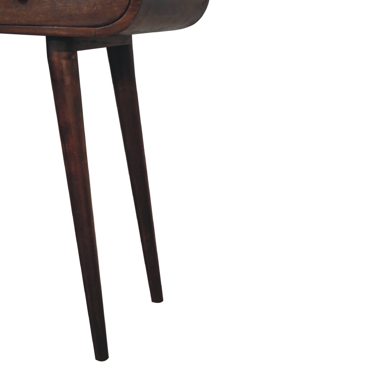 Solid Mango Wood Walnut Curved Edge Console Table - Image 7