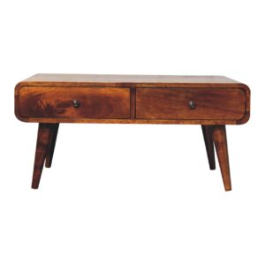 Solid Mango Wood Solid Chestnut Finished Mango Wood Sonata Coffee Table