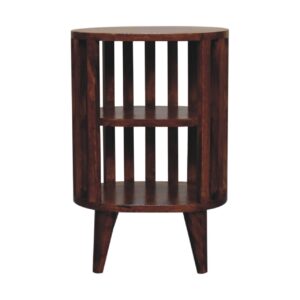 Solid Mango Wood Ariella Double Shelf Chestnut Bedside