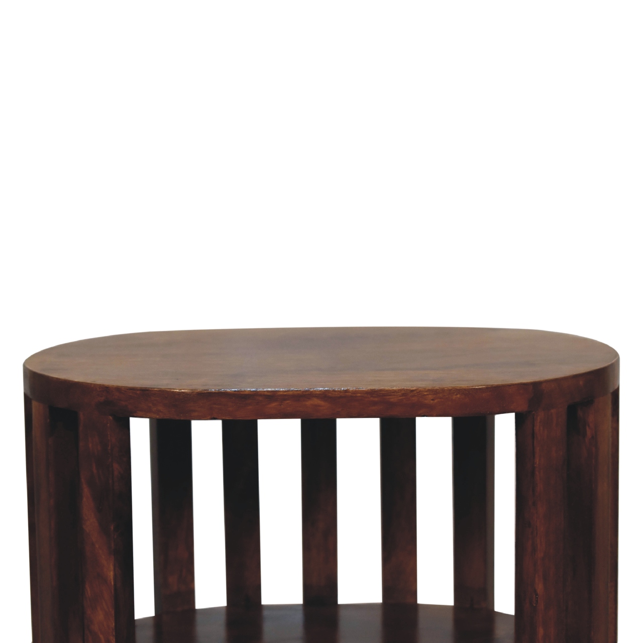 Solid Mango Wood Ariella Double Shelf Chestnut Bedside - Image 5