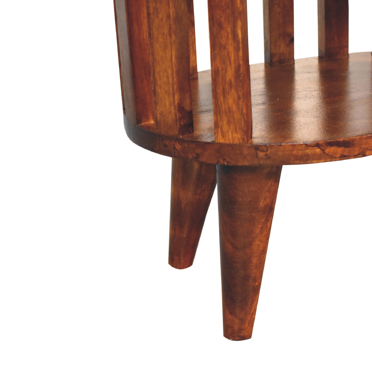 Solid Mango Wood Ariella Double Shelf Chestnut Bedside - Image 7
