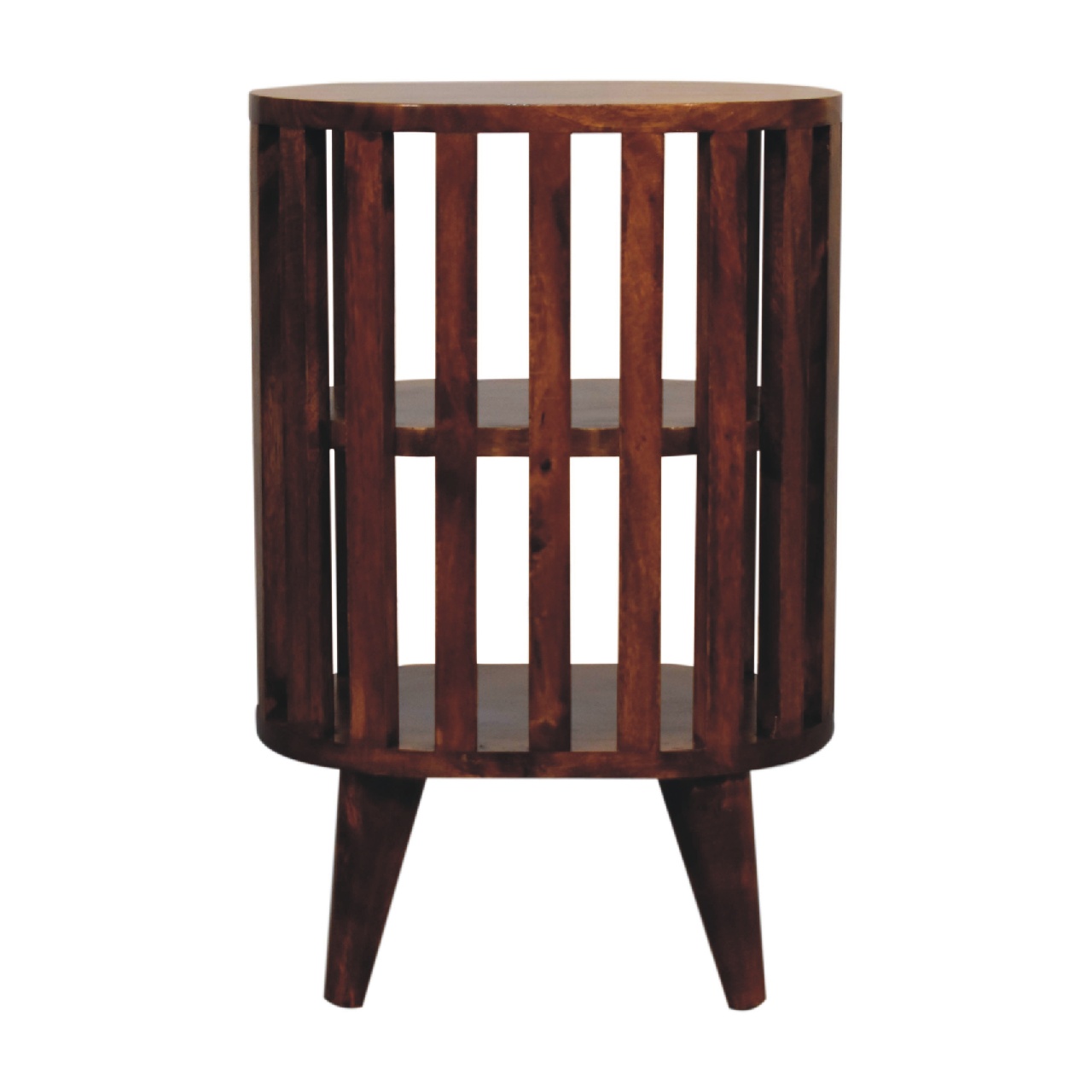 Solid Mango Wood Ariella Double Shelf Chestnut Bedside - Image 9
