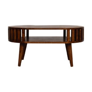 Solid Mango Wood Solid Chestnut Finished Mango Wood Open Ariella Coffee Table
