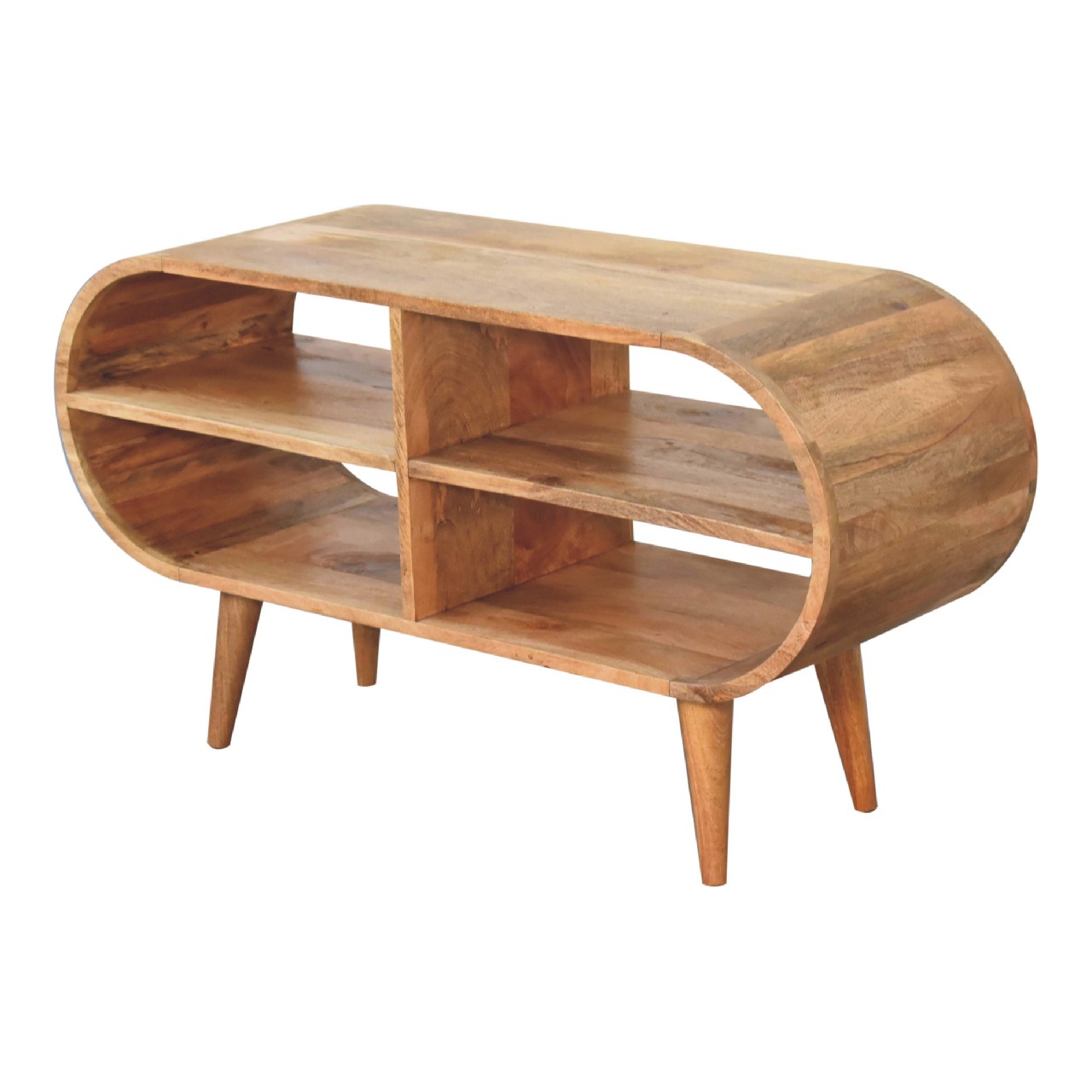 Solid Mango Wood Solid Mango Wood Mango Wood Moda Open Media Unit - Image 5