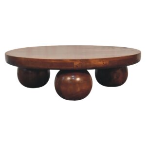 Solid Mango Wood Chestnut Central Ball Table