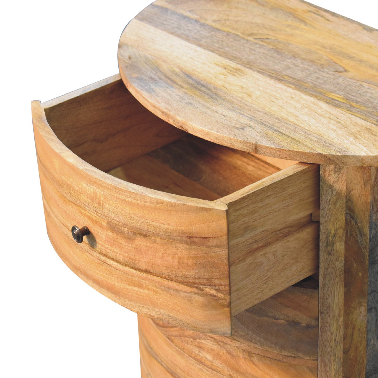 Solid Mango Wood Oak Finished 3 Drawer Odyssey Chest of Drawers - Image 6