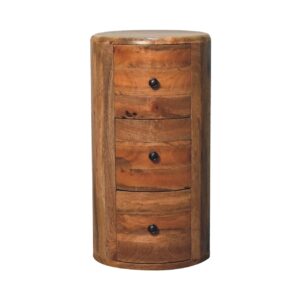 Solid Mango Wood Oak Finish Drum Chest