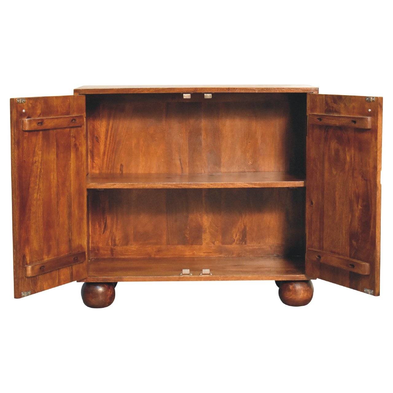 Solid Mango Wood 2 Door Chestnut Dice Cabinet - Image 5