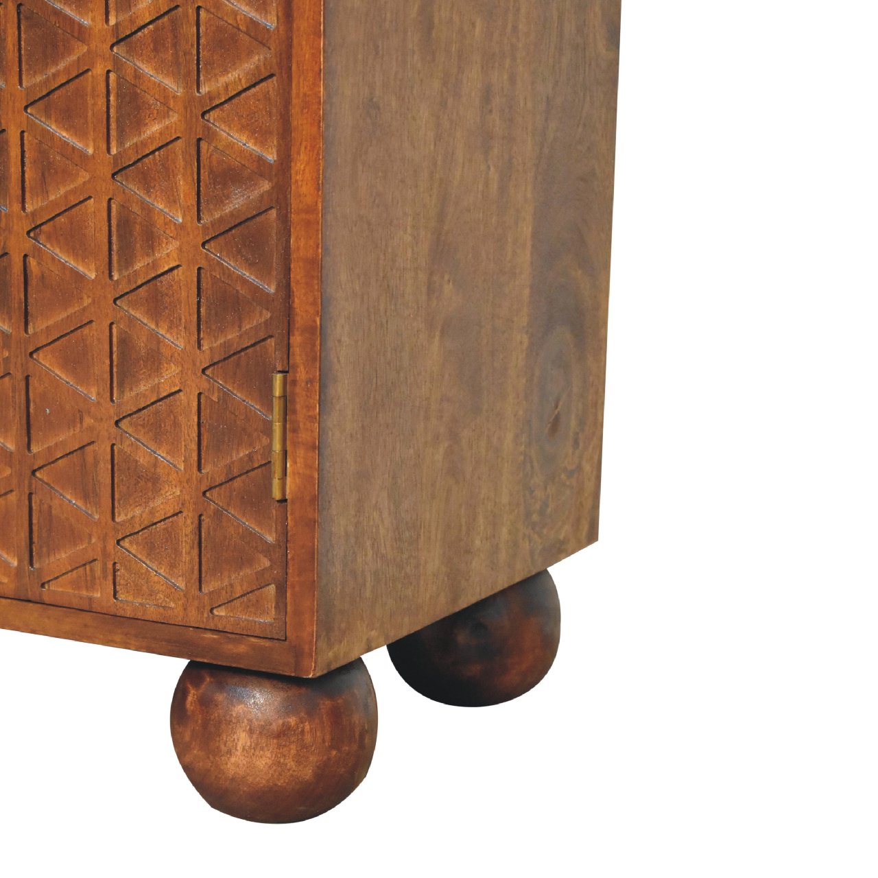 Solid Mango Wood 2 Door Chestnut Dice Cabinet - Image 6