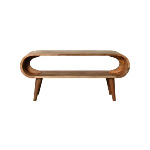 Solid Mango Wood Amaya Nordic Style Oak Finish Coffee Table