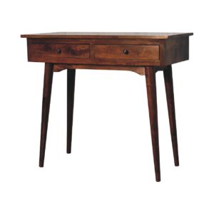 Solid Mango Wood Chestnut Hallway 2 Drawer Console Table
