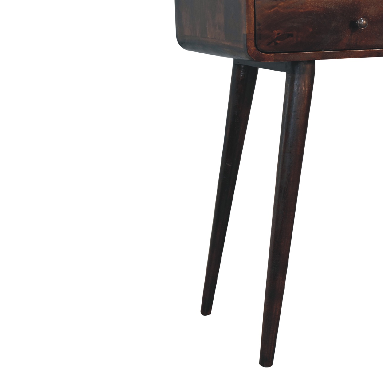 Solid Mango Wood Curved Light Walnut Console Table - Image 5