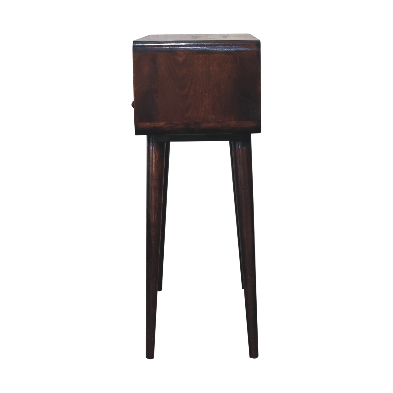 Solid Mango Wood Curved Light Walnut Console Table - Image 6